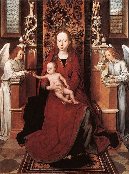 Hans Memling Virgin and Child Enthroned with Two Angels